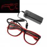 El Wire LED Light Up Prillid P&auml;ikeseprillid Prillid &Ouml;&ouml;klubi jaoks Wild Party Halloween Crazy Partys Rave Party Clear punane