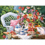 Teemantmaali t&auml;ispuurikomplekt Pojeng hobik&auml;sit&ouml;&ouml; Tikand Roos 5D DIY Teemantkunst Full Round 20x30CM