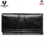 Br&auml;ndi ehtsast nahast naiste rahakott nahast RFID suure mahutavusega mitme kaardi pesaga pikk sidurikott disainer rahakott mobiiltelefoni kott must