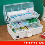Kodus kasutatavate ravimite karp Meditsiinilise erakorralise meditsiini hoiukarp Mitmekihiline suure mahutavusega kosmeetikavidinate koduhoidik 33*19*17.5 cm valge