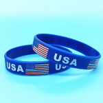 2tk USA lipp K&auml;ev&otilde;ru Meeste Naiste Motiveeriv Silikoonist K&auml;epael Ameerika Sport Kummist S&otilde;prus Randmepaelad Aksessuaarid Kingitused 2pcs