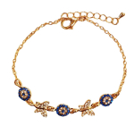 Les Tr&eacute;sors De Lily [R8075] - Disainer k&auml;ev&otilde;ru  Sissi  sinine valge kuld - 11x7 mm (liblikas) sinine