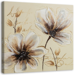 Feeby l&otilde;uenditr&uuml;kk, maalitud lilled 30x30 beež