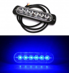 Lampa obrysowa strobo 6 LED 12V-24V, niebieska