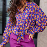 Kevadine ja s&uuml;gisene digitaaltr&uuml;kiga pluus vabaaja kardigan pikkade varrukatega s&auml;rk Vintage mood s&auml;rk Naiste topid Riided 25335 S orion i v&auml;rv