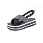 Suvised paksu tallaga naiste sandaalid, millel on libisemisvastased rihmad ja hingavad naiste vabaaja sandaalid 35 must