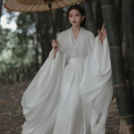 Elegantne Hanfu naiste ristkraega hiina stiilis tantsukleit Wei ja Jini d&uuml;nastiatele 2XL valge