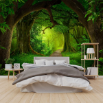 3D Metsa tapeet Magamistoa Ilus maastik Seinapilt Rohelised puud Looduslikud taimed Suur elutuba Taustamaaling 240 cm(W) x 160 cm(H)