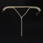 Stonefans Rhinestone'i kahekihiline kaelakee naistele kaelakee vintage pulmakett kristallist esteetilist kaelakee v&otilde;lusid Gold Necklace