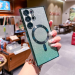 Samsung Galaxy S23 S22 Ultra S21 Plus/iphone 14 13 12 11 Pro X XR XS max Magsafe'i juhtmevaba laadimise magnet&uuml;mbrisele, Glitter Card l&auml;bipaistev kate iphone X Xs h&otilde;be