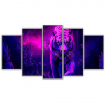 M&uuml;stiline tiiger loom elementaarne džungel 5 tk. Seinakunstitr&uuml;kk L&otilde;uend Plakatid Pildid Maalid Kodukaunistus elutoa kaunistamiseks 20x35cm*2 20x45cm*2 20x55cm*1