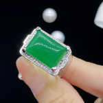 BELLA BOX kunstlik looduslik j&auml;&auml;seemne kaltsedoni avamine meeste s&otilde;rmuse temperament t&auml;is teemant Meeste s&otilde;rmede avamist saab reguleerida Adjustable Opening roheline