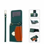 Love Heart T&otilde;mblukuga Rahakott Rihmapaela kaardihoidja Crossbody nahast telefoni&uuml;mbris Samsung Galaxy Z Flip 4 Flip 3 5G kaanele Z Flip 4 5G punane