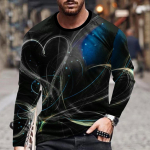 Kevade ja s&uuml;gise uus 3D mustriga mood meeste lahtine pullover pikkade varrukatega trenditr&uuml;kiga meeste T-s&auml;rk 5XL