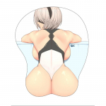 Armas seksikas t&uuml;druku silikoonist 3D hiirematt randmetoega Opie ergonoomiline libisemiskindel loominguline anime hiirematt must/valge