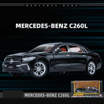 1/24 skaalaga Benz C260L survevalatud automudeli m&auml;nguasi, tagasit&otilde;mmatav m&auml;nguasi koos heli ja valgusega lastele v&auml;ikelastele poistele t&uuml;drukutele m&otilde;eldud kingituste kollektsioon 1/24-23x7.8x6.7cm must
