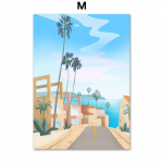 P&otilde;hjamaade Egeuse meri Maroko L&otilde;uend Maalimine T&uuml;druk Reis Maastik Seinakunst Sinine Ookean Plakat Elutuba Kodukaunistus Cuadros 21X30cm No Frame