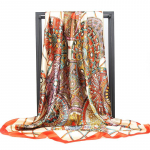 Kvaliteetsed luksuslikud siidist sallid peapael Sallid kaelasall naistele kett siidist sall naiste dekoratiivne sall 90*90cm（polysatin) punane