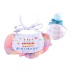 Lemmiklooma s&uuml;nnip&auml;evakomplekt koera kassi reguleeritav pehme sametine vibu vildist m&uuml;ts, tikitud ruuduline v&auml;rviline pits&auml;&auml;re rinnat&uuml;ki komplekt lemmikloomade pildistamise rekvisiidid sinine