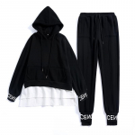 Moodne vaba aja spordir&otilde;ivaste &uuml;likond naiste kevad- ja s&uuml;gise Korea suur kaheosaline komplekt vaba aja veetmiseks 5XL must