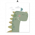 P&otilde;hjamaade koomiksikunsti kaunistus dinosauruste t&auml;hestiku plakat lasteaia lastetoa seinakaunistuseks 21cm&times;30cm NoFrame