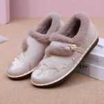 Talvised fliisist sisekingad naistele Mugavad v&auml;listingimustes kasutatavad libisemisvastased kingad Naiste tikandid Soojad karusnahast voodriga kingad Lamedad platvormkingad 35