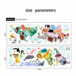 Uue maailma kaart Loomade maailma seinakleebised Elutoa magamistuba Kaunistus Isekleepuvad seinakleebised 30x90CMX2PCS