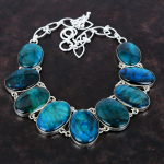 Neon Flash Labradorite Kaelakee K&auml;sitsi valmistatud Ehted 925 Sterling H&otilde;bedast Kaelakee Reguleeritav kett Kaelakee Korralik kalliskivist ehe kingitus talle