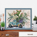 5D isetegemise teemantmaal, imelik pikap-auto teemanttikandid, roos, t&auml;isnurkne ruutpuur Kodukaunistus Round 30x40cm