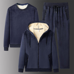 S&uuml;gistalvine Meeste dressi&uuml;likond 3-osaline komplekt Kapuutsid dressip&uuml;ksid dressip&uuml;ksid dressipluusid p&uuml;ksid lambaliha ka&scaron;miir&uuml;likond meeste r&otilde;ivad L must