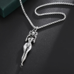 Moekas h&otilde;bedane pikkade jalgadega iluripats kaelakee punk kampsun kaelakee meeste ehted kingitus