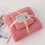 2tk/komplekt Coral Velvet Towel Auspicious Grid Pehme imav t&auml;iskasvanute rannar&auml;tiku kate Paksendatud Coral Velvet vannir&auml;tik Kodutekstiil Kodu 1 set punane