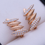 LSOOYH Clip K&otilde;rvar&otilde;ngad Roosa kullav&auml;rvi Moodne K&otilde;rvar&otilde;ngas Naistele Ruudukujulised Cubic Zirconia Stud K&otilde;rvar&otilde;ngad Ehted A