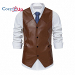 Cozy Up meeste vintage V-kaelusega &uuml;herealine mootorrattavest S must