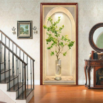 3D maastiku uks K&uuml;lmkapi kaunistus Kleebised loomad Lihtsad abstraktsed jooned Lilled Elutoa tapeet Kodukaunistus Magamistoa kunstikleebised 60x150cm