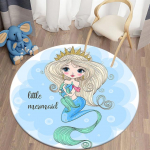 Multifilm Merineitsi mustriga &uuml;mmargune vaip Elutuba Libisemisvastane vaip Pere Magamistoa Dekoratiivsed p&otilde;randamatid Lastetuba Pehmed matid 40cm