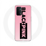 &Uuml;mbris Oppo A74 5G Blackpink K-popi grupile Logo must roosa roosa taust