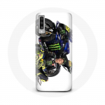 Samsung Galaxy A70 &uuml;mbris Valentino Rossi Speed ​​​​driver valgel taustal