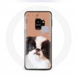 &Uuml;mbris Samsung galaxy S9 plus jaapani spanjeli musta ja valge koerat&otilde;u jaoks