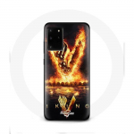 &Uuml;mbris Samsung Galaxy S11 Plus Vikings Series 6. hooaja logo V Sword of Fire mustal taustal