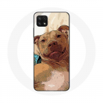 Coque pour Samsung Galaxy A22 5G American Pit Bull Terrier Marron