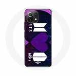 Coque pour Xiaomi Mi 11 Lite Bangtan Sonyeondan Logo BTS Et Logo ARMY I Purple You