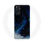 &Uuml;mbris Xiaomi Redmi Note 11S jaoks Sinise halli ja musta v&auml;rvi mitmev&auml;rvilised suitsupilved mustal taustal