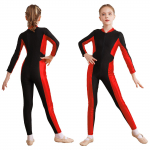 Lapsed, t&uuml;drukud, iluuisutamine, pikkade varrukatega kombinesoon, v&otilde;imlemiskost&uuml;&uuml;m, tantsuesinemise kost&uuml;&uuml;m 5-6 Years punane