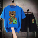 2-osaline komplekt Meeste puuvillane karu T-s&auml;rgid L&uuml;hikesed p&uuml;ksid Naiste spordi&uuml;likond Jooksukomplekt Naiste Spordidress Meeste vabaaja s&auml;rgi T&auml;navar&otilde;ivad Meeste komplekt M