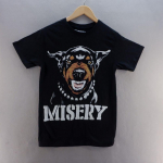 Misery Black Graphic Print Doberman Dog Unisex l&uuml;hikeste varrukatega T-s&auml;rk S