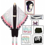 Cosplay t&auml;iskasvanud lapsed Anime Demon Slayer Kimetsu no Yaiba Kochou Shinobu kost&uuml;&uuml;m Kimono Halloweeni riided L-(Full set+wig)