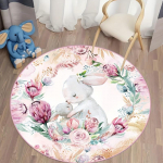 1 tk Lihav&otilde;ttej&auml;nes &Uuml;mmargune Vaip V&auml;rviliste Lillede Prindiga Vaip, Libisemiskindel Koomiksielementidega Matt Elutuppa, Magamistuppa, Kodu Dekoratsiooniks, Siseruumide Dekoratsioon 150X150cm