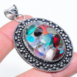 Natural Dicorich Glass Gemstone 925 Sterling Silver Gift Pendant 2.64 l4t45