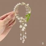 Bell Orchid Flower Juuksek&uuml;&uuml;nis Klamber Tutt Pillipea Hobusesaba Pand Juukseklamber Naiste Juuksen&otilde;el Barrette Juukseaksessuaarid B